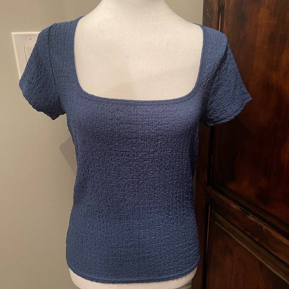 Blue Textured Women's Top